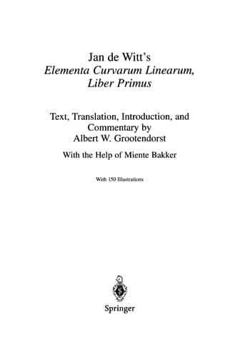 Jan de Witt's Elementa Curvarum Linearum, Liber Primus poster