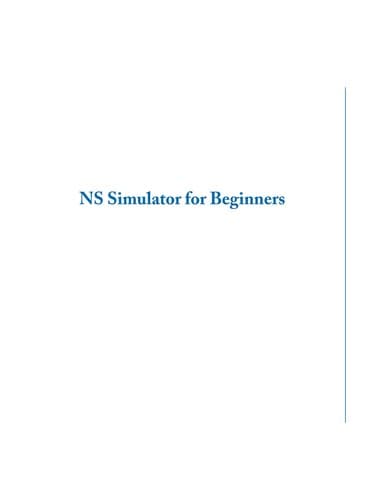 NS simulator for beginners poster