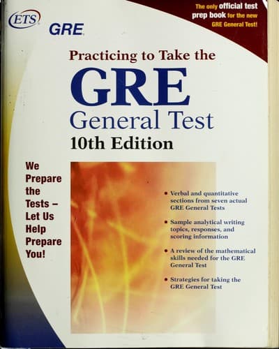 GRE: Practicing to Take the General Test 10th Edition poster