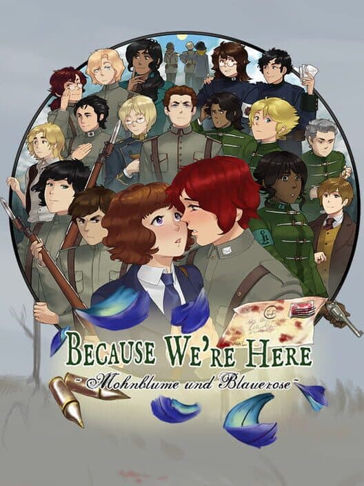 Because We're Here: Mohnblume und Blauerose poster