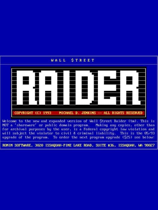 Wall Street Raider poster