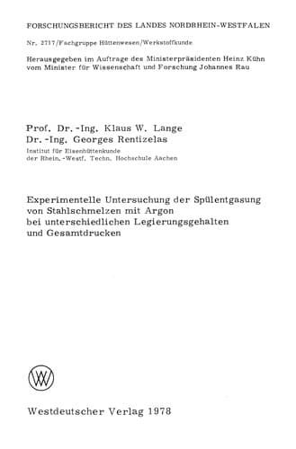 Experimentelle Untersuchung der Spülentgasung von Stahlschmelzen mit Argon bei unterschiedlichen Legierungsgehalten und Gesamtdrucken poster